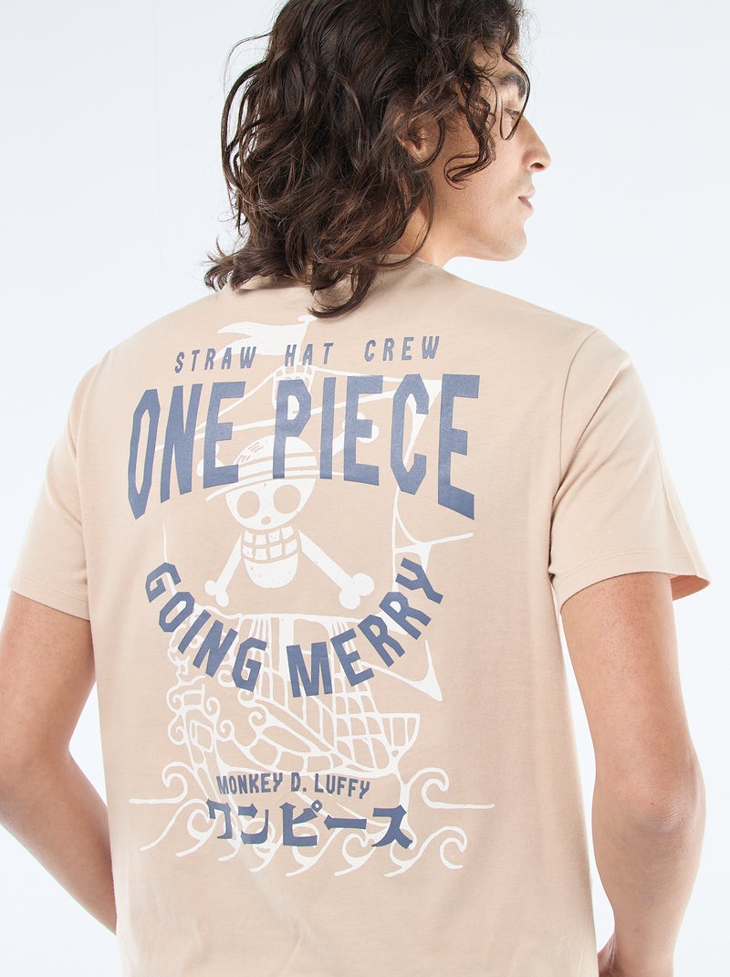 T-shirt met 'One Piece'-print Biege - Kiabi