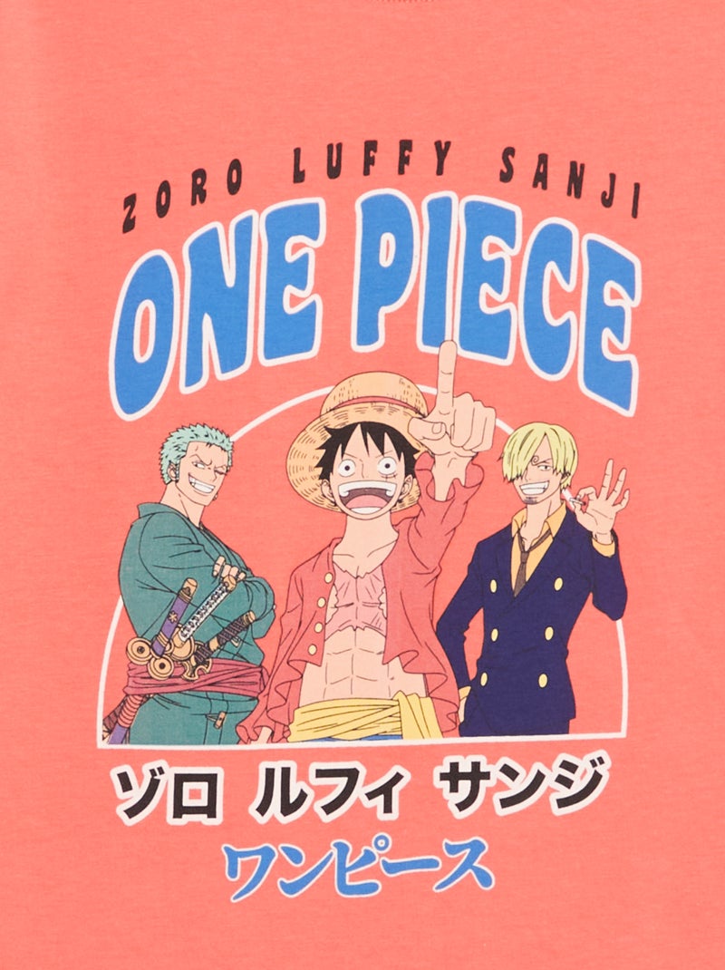 T-shirt met 'One Piece'-print, korte mouwen van katoen Oranje - Kiabi