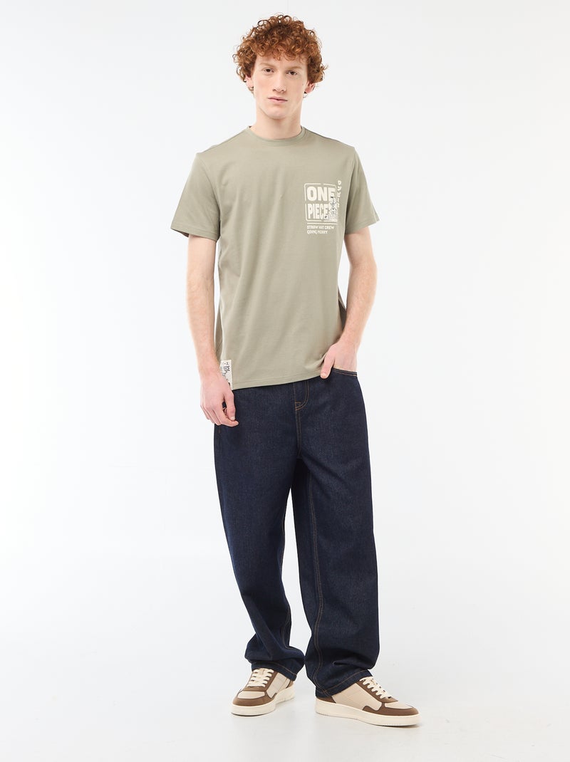 T-shirt met 'One Piece' print van katoen Groen - Kiabi
