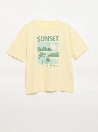 T-shirt met opdruk en korte mouwen