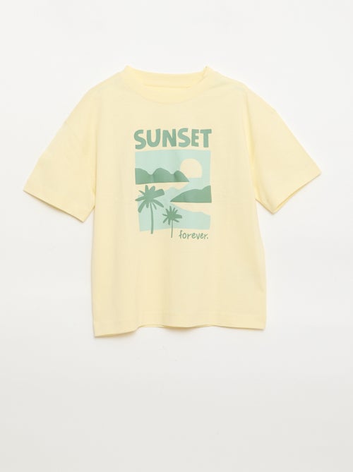 T-shirt met opdruk en korte mouwen - Kiabi