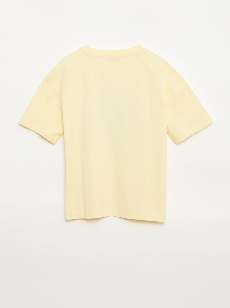 T-shirt met opdruk en korte mouwen Geel - Kiabi