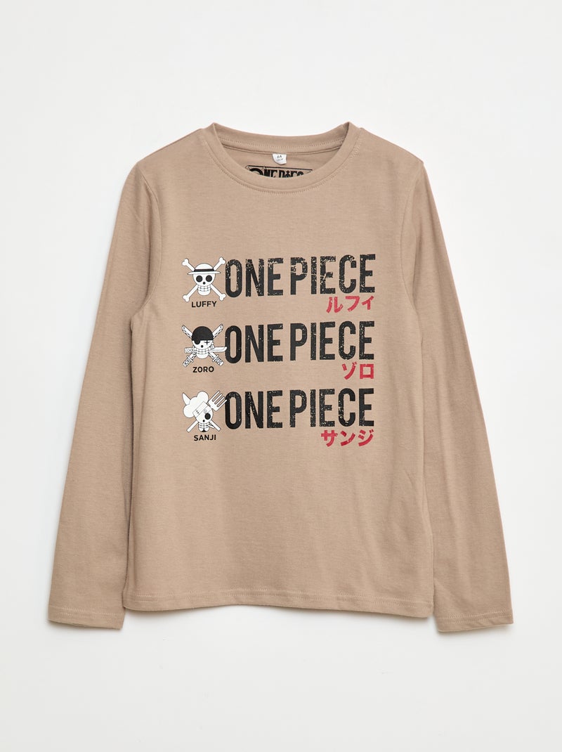 T-shirt met opdruk 'One Piece' Biege - Kiabi