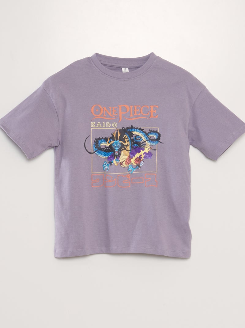 T-shirt met opdruk 'One Piece' paars - Kiabi