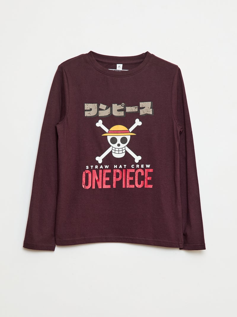 T-shirt met opdruk 'One Piece' Paars - Kiabi