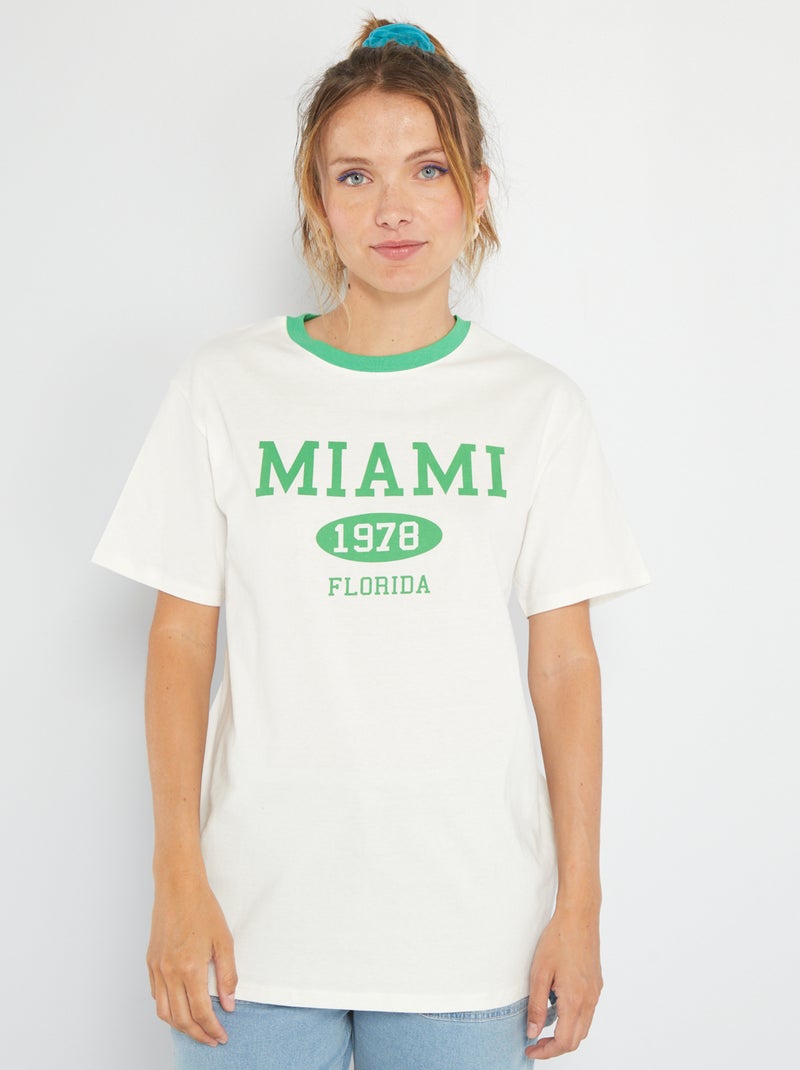 T-shirt met opdruk 'USA' WIT - Kiabi