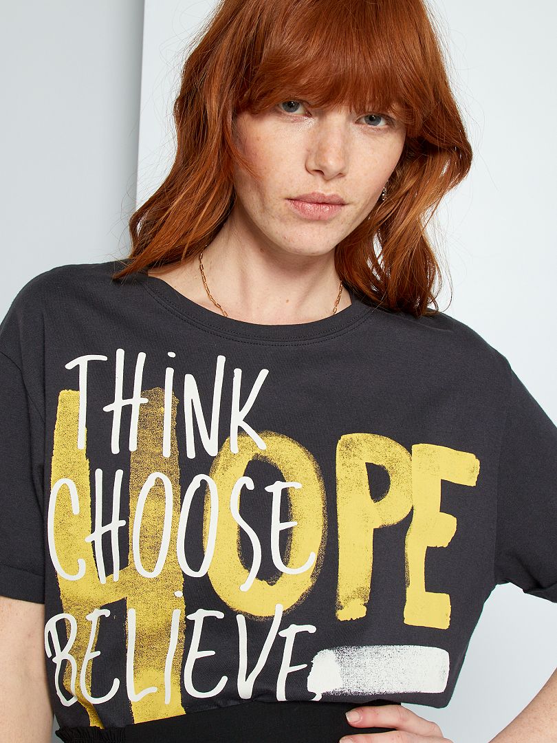 T shirt best sale met opschrift