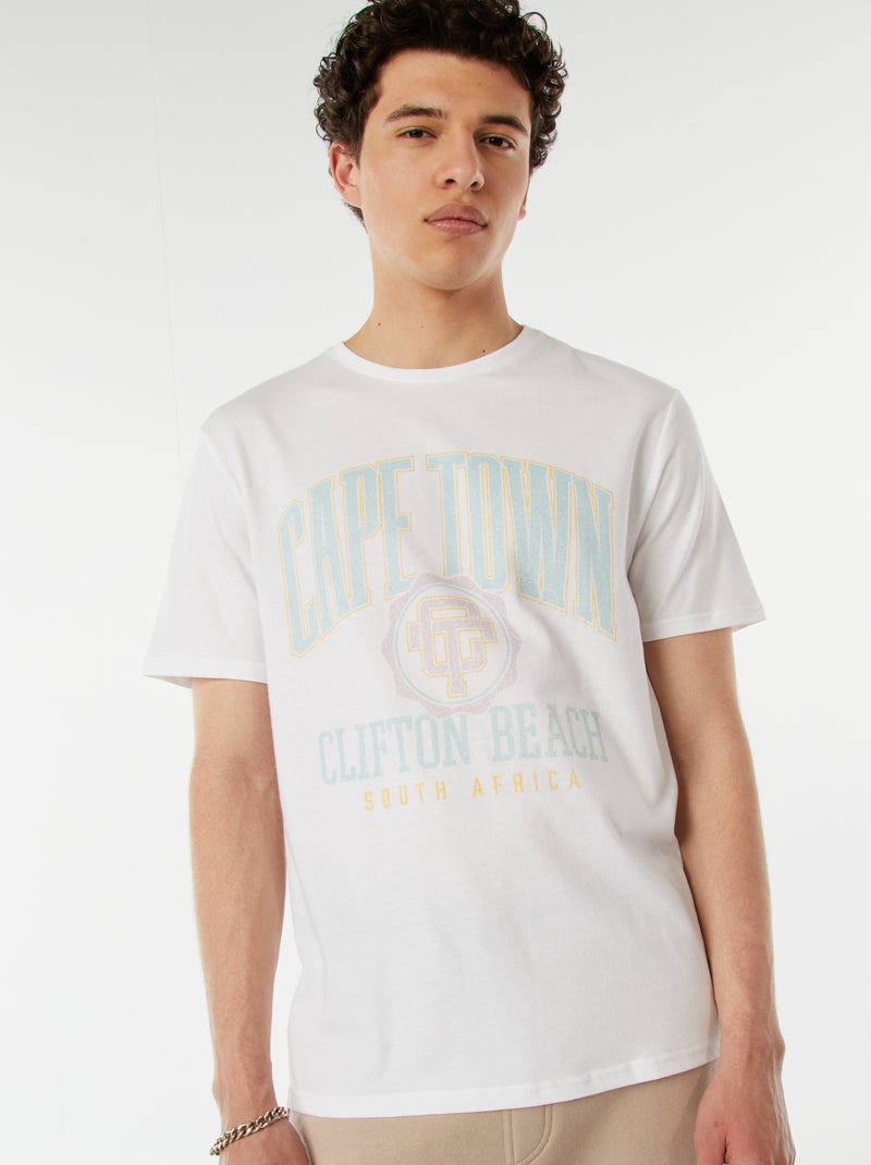 T-shirt met opschriften Wit - Kiabi