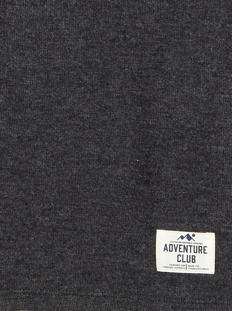 T-shirt met opstaande kraag Donkergrijs / Antraciet - Kiabi