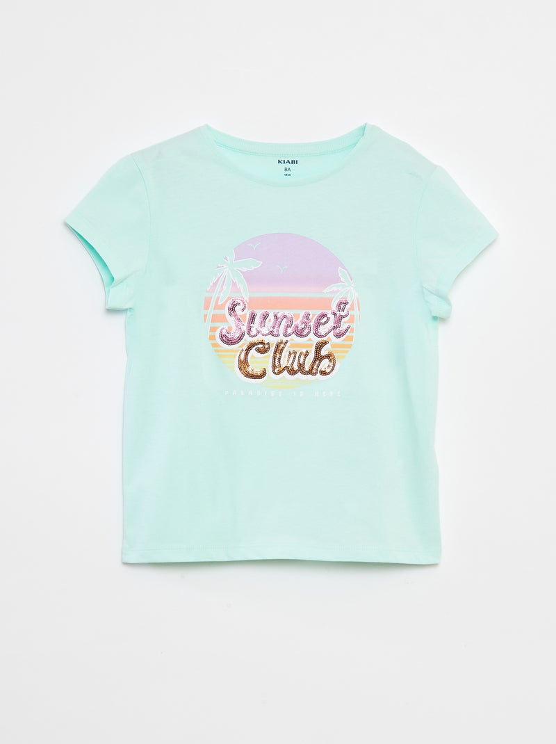 T-shirt met originele print Blauw - Kiabi