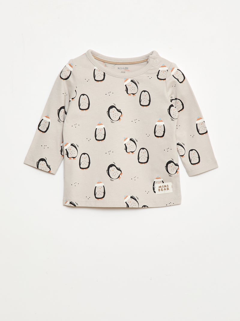 T-shirt met originele print Grijs - Kiabi