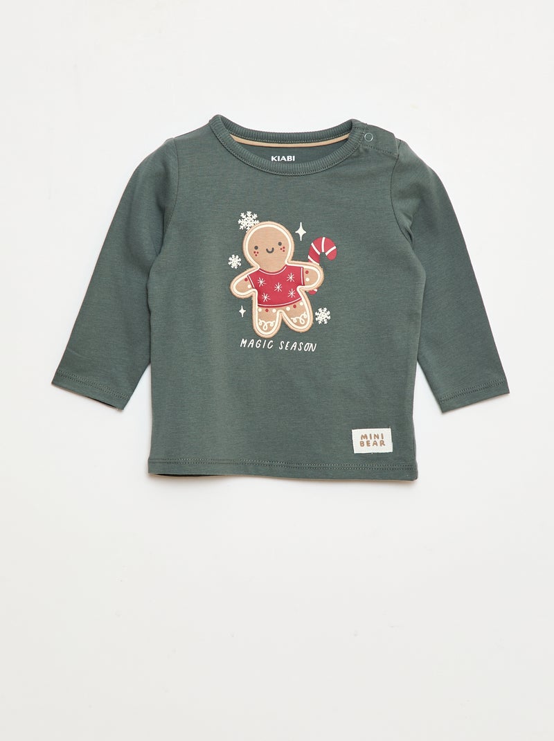 T-shirt met originele print Groen - Kiabi