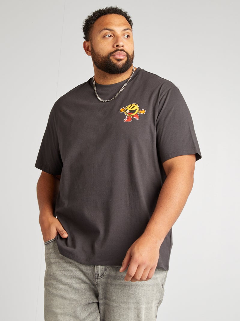 T-shirt met 'Pac-Man'-print ZWART - Kiabi