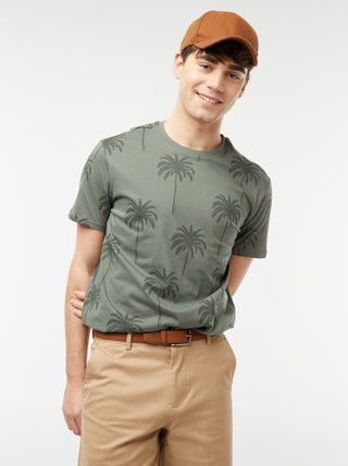 T-shirt met palmbomenprint