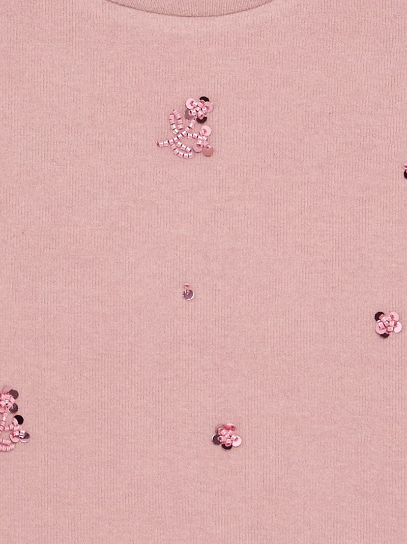 T-shirt met pareldetails Rose - Kiabi