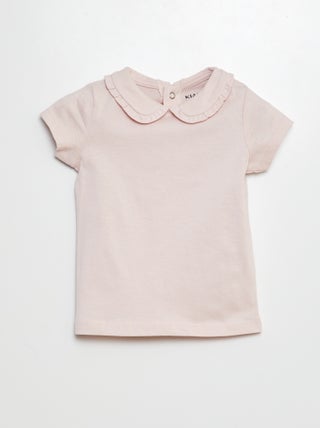 T-shirt met Peter Pan-kraagje