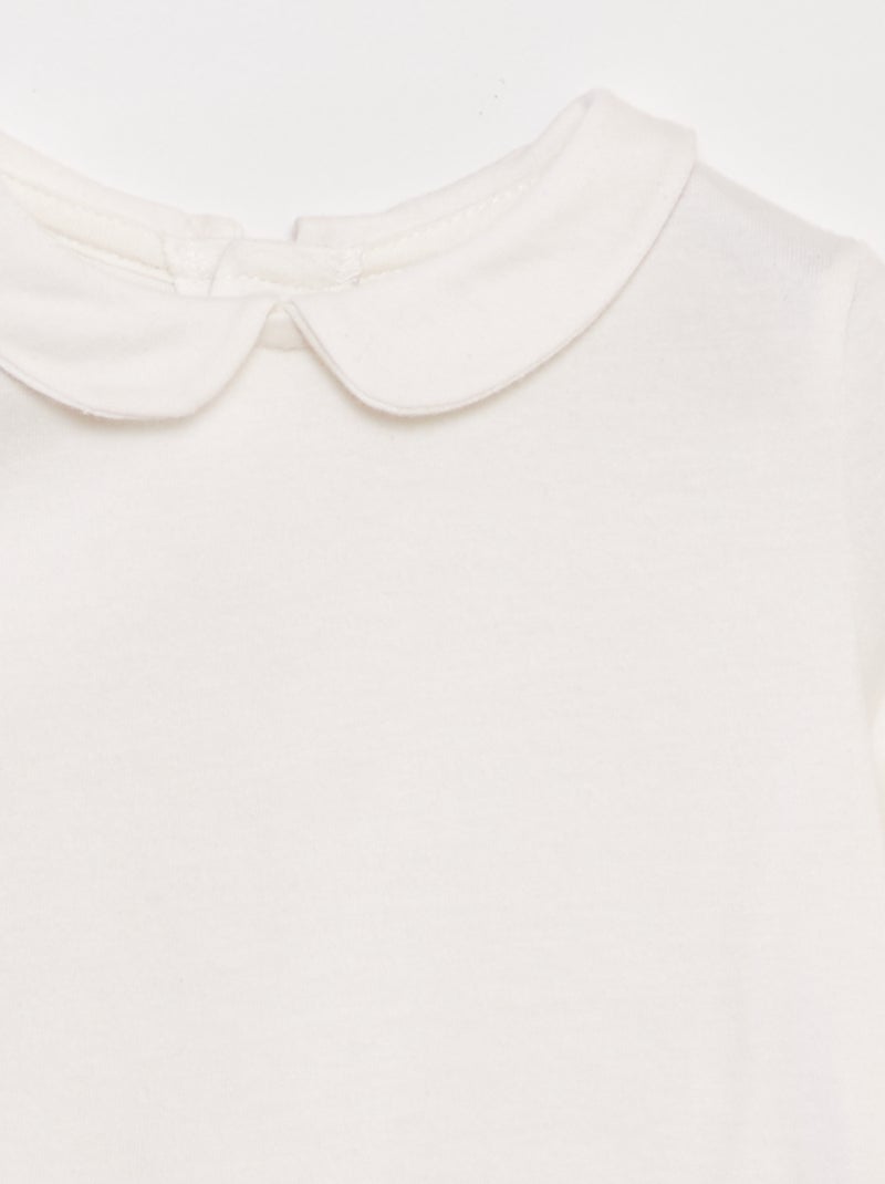 T-shirt met Peter Pan-kraagje sneeuw wit - Kiabi