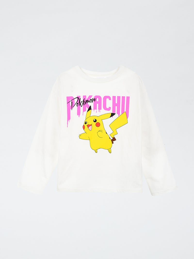 T-shirt met 'Pikachu'-print wit - Kiabi