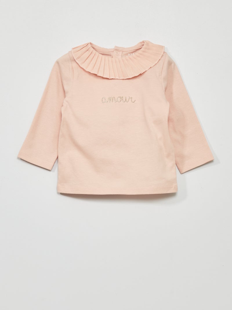 T-shirt met plooikraagje ROSE - Kiabi