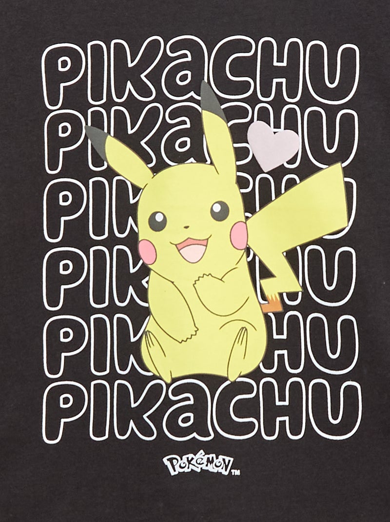 T-shirt met 'Pokémon' 'Pikachu' print, effen Zwart - Kiabi
