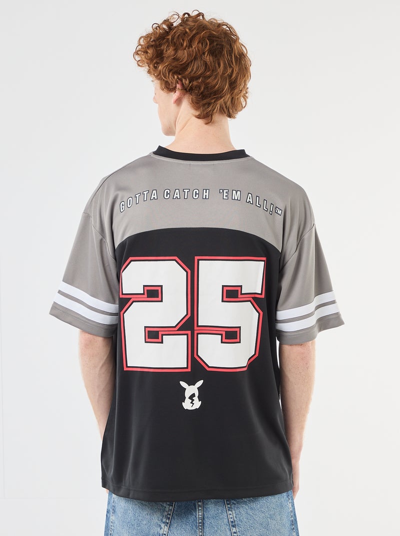 T-shirt met 'Pokémon'-print en V-hals Zwart - Kiabi