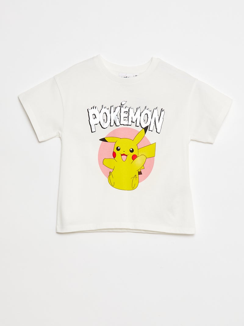 T-shirt met 'Pokémon'-print WIT - Kiabi