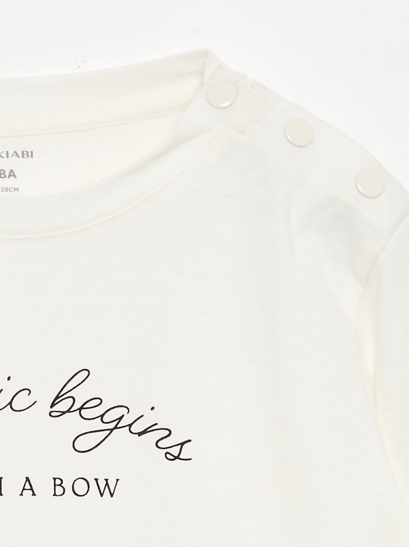 T-shirt met print - gemakkelijk aan te trekken collectie Wit - Kiabi