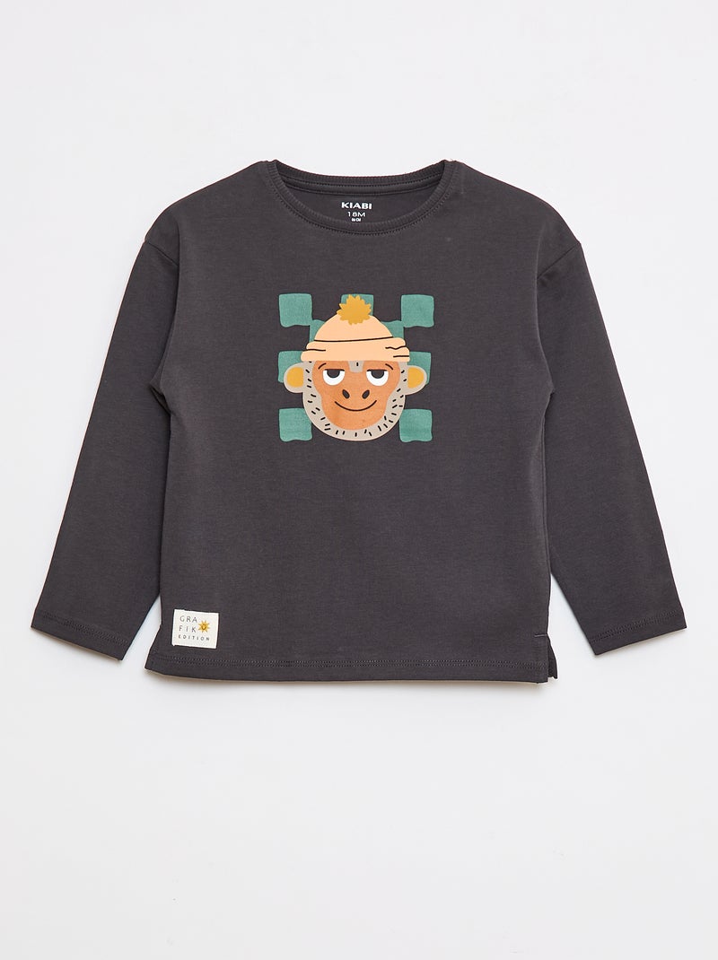 T-shirt met print - Grafik Edition Grijs - Kiabi