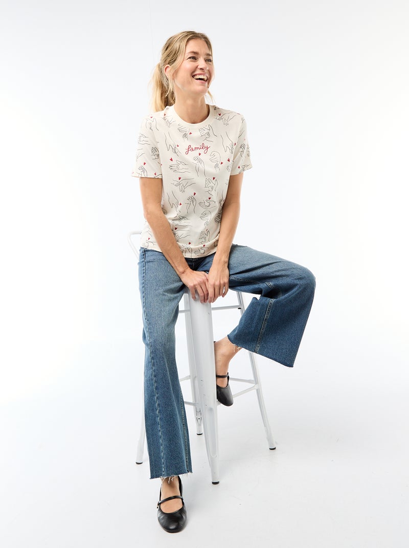 T-shirt met print 'Agathe Sorlet x Kiabi' - Valentijnsdag Wit - Kiabi