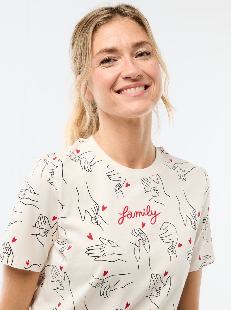 T-shirt met print 'Agathe Sorlet x Kiabi' - Valentijnsdag Wit - Kiabi