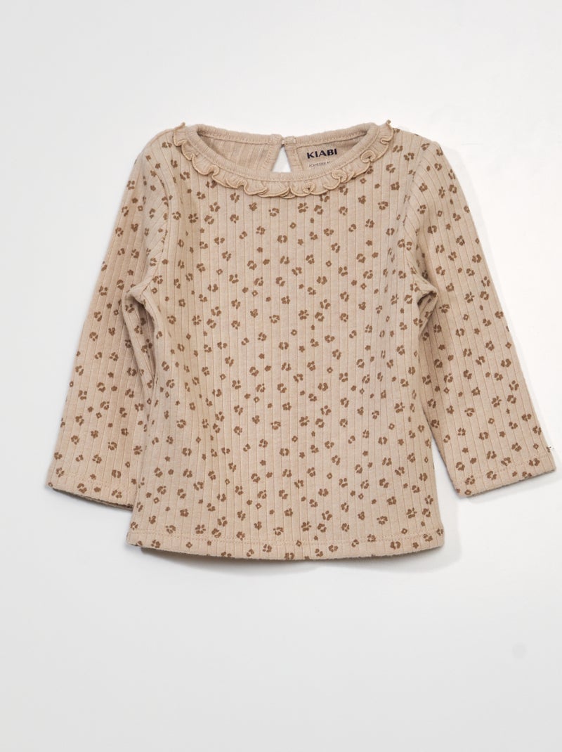 T-shirt met print BIEGE - Kiabi
