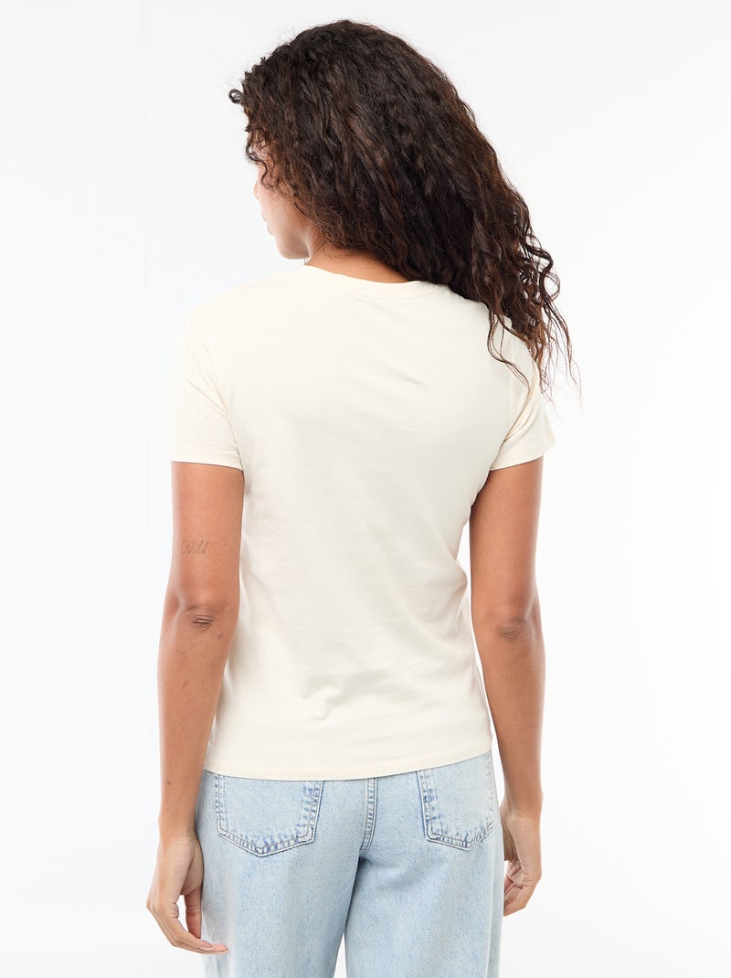 T-shirt met print Biege - Kiabi