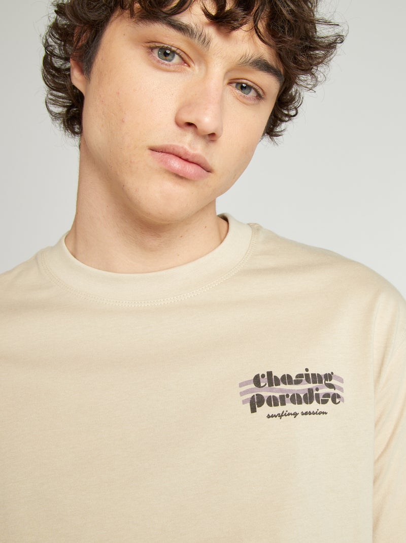 T-shirt met print BIEGE - Kiabi