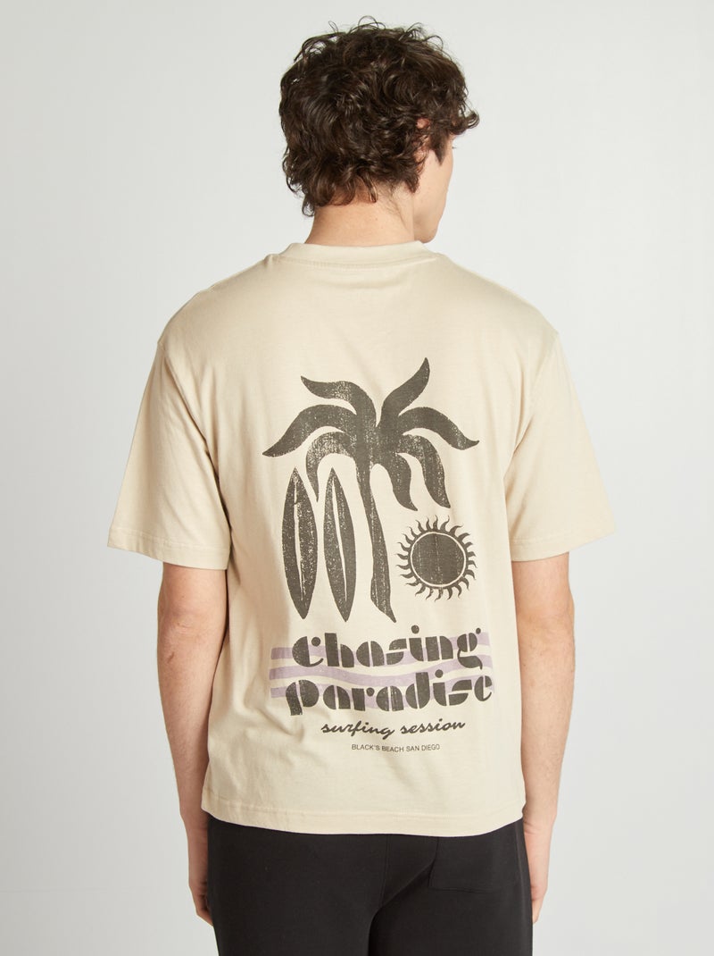 T-shirt met print BIEGE - Kiabi