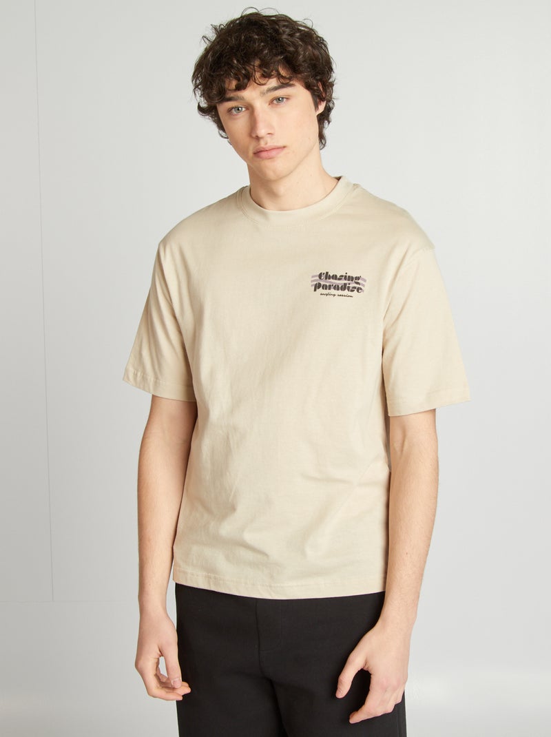 T-shirt met print BIEGE - Kiabi