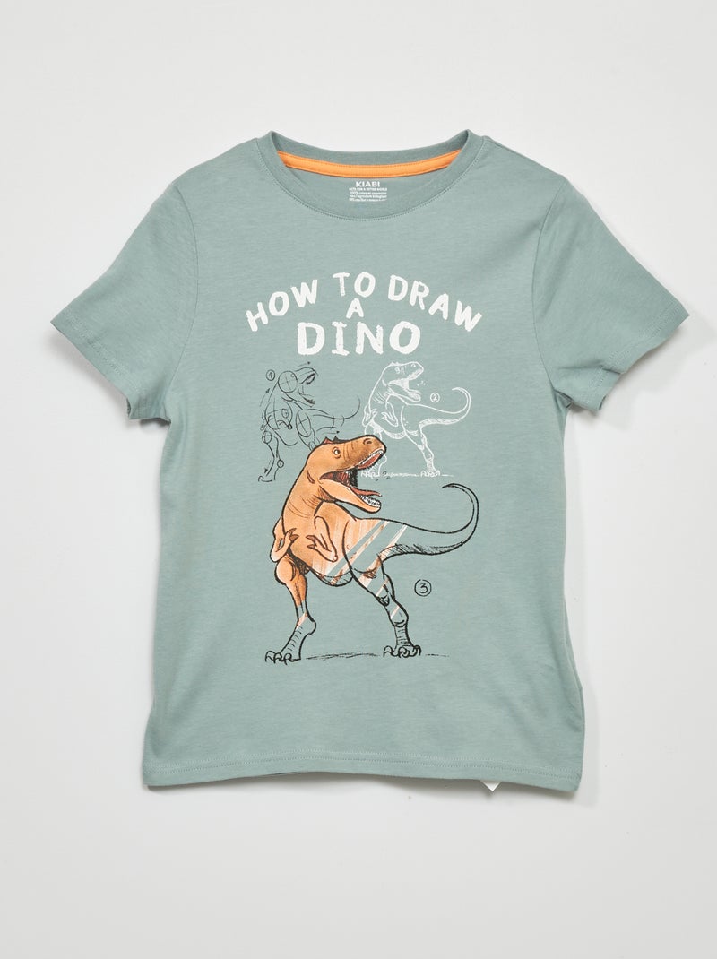 T-shirt met print BLAUW - Kiabi