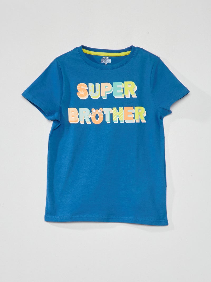 T-shirt met print BLAUW - Kiabi