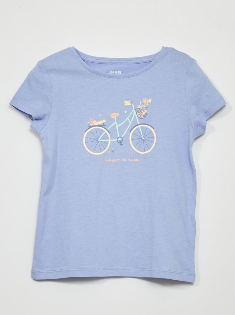 T-shirt met print BLAUW - Kiabi