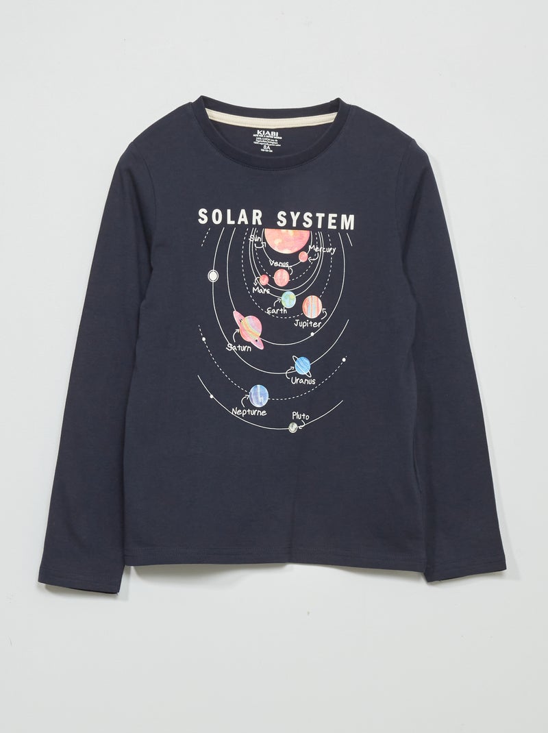 T-shirt met print BLAUW - Kiabi