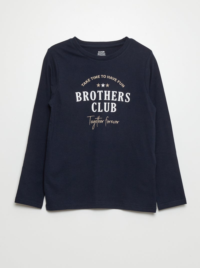 T-shirt met print BLAUW - Kiabi