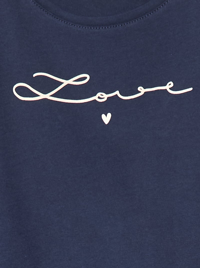 T-shirt met print Blauw - Kiabi