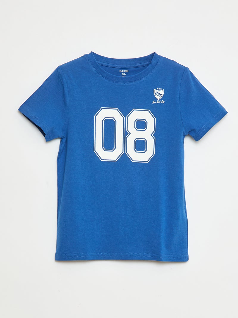 T-shirt met print Blauw - Kiabi