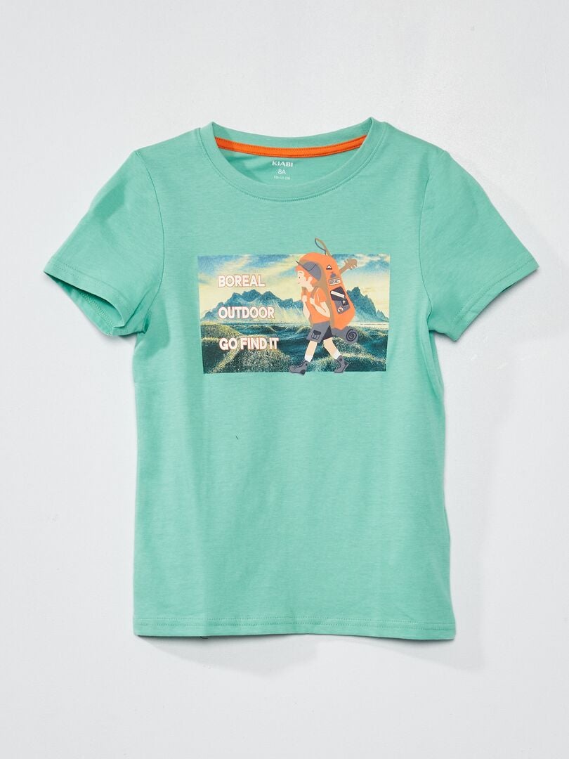 T-shirt met print BLAUW - Kiabi