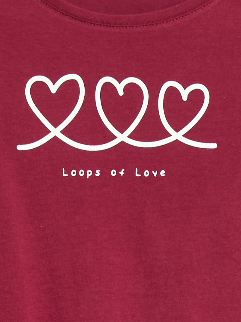 T-shirt met print Bordeaux - Kiabi