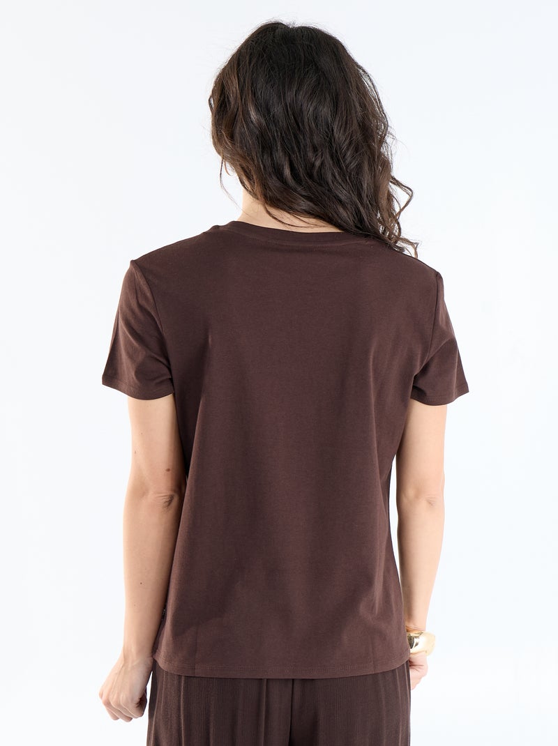 T-shirt met print Bruin - Kiabi