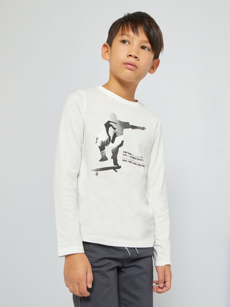 T-shirt met print 'Cool dogs' BIEGE - Kiabi