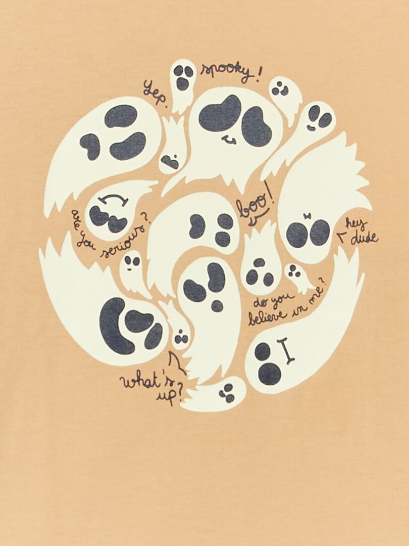 T-shirt met print 'Cool dogs' BIEGE - Kiabi