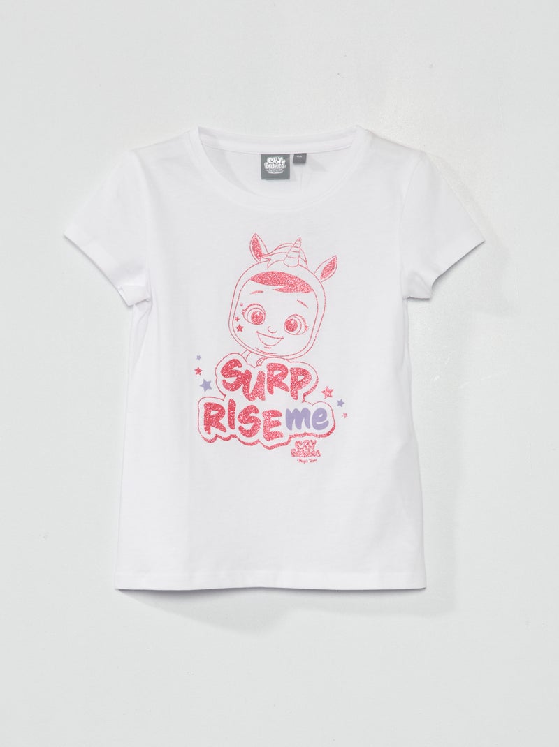 T-shirt met print 'Cry Babies' sneeuw wit - Kiabi