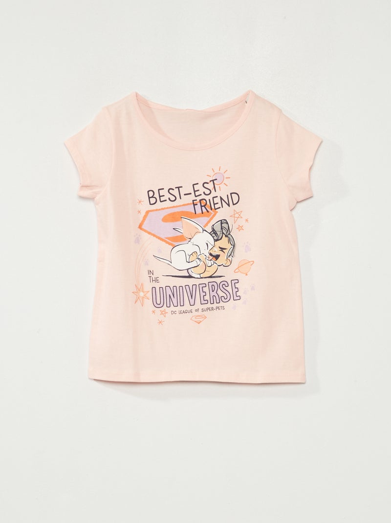 T-shirt met print 'DC Club van Super-Pets' roze - Kiabi