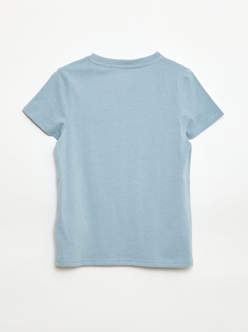 T-shirt met print en boodschap Blauw - Kiabi